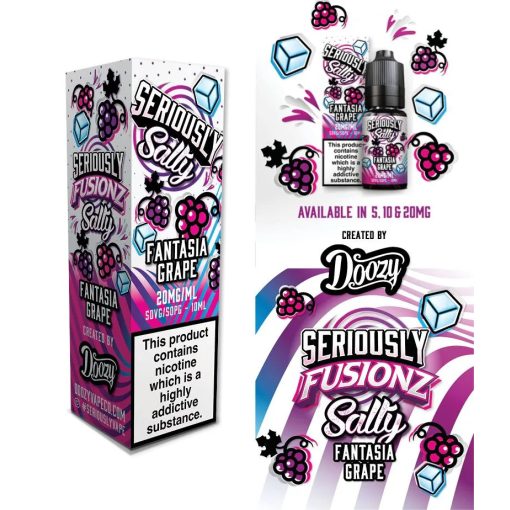 Doozy Vape Co Seriously Fusionz Fantasia Grape 10ml 10mg/ml nicsalt