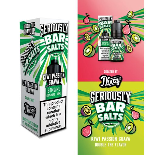 Doozy Vape Co Seriously Bar Salts Kiwi Passion Guava 10ml 20mg/ml nicsalt