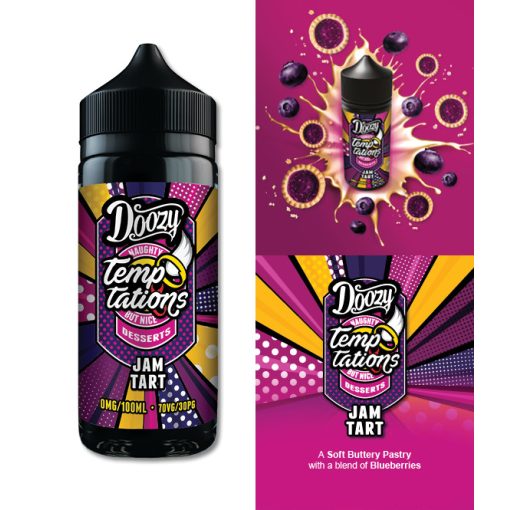 Doozy Vape Co Temptations Jam Tart 100ml shortfill