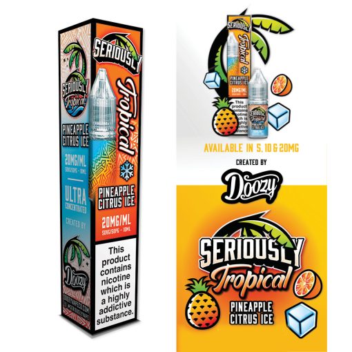 Doozy Vape Co Seriously Tropical Pineapple Citrus Ice 10ml 20mg/ml nikotinsó