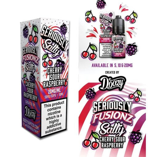 Doozy Vape Co Seriously Fusionz Cherry Sour Raspberry 10ml 10mg/ml nicsalt