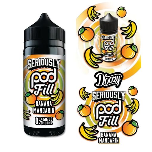 Doozy Vape Co Seriously Pod Fill Banana Mandarin 100ml shortfill