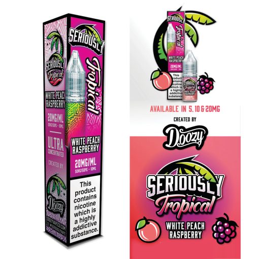 Doozy Vape Co Seriously Tropical White Peach Raspberry 10ml 10mg/ml nikotinsó