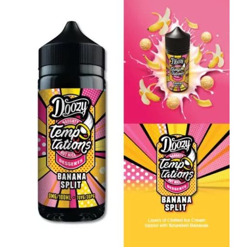 Doozy Vape Co Temptations Banana Split 100ml shortfill