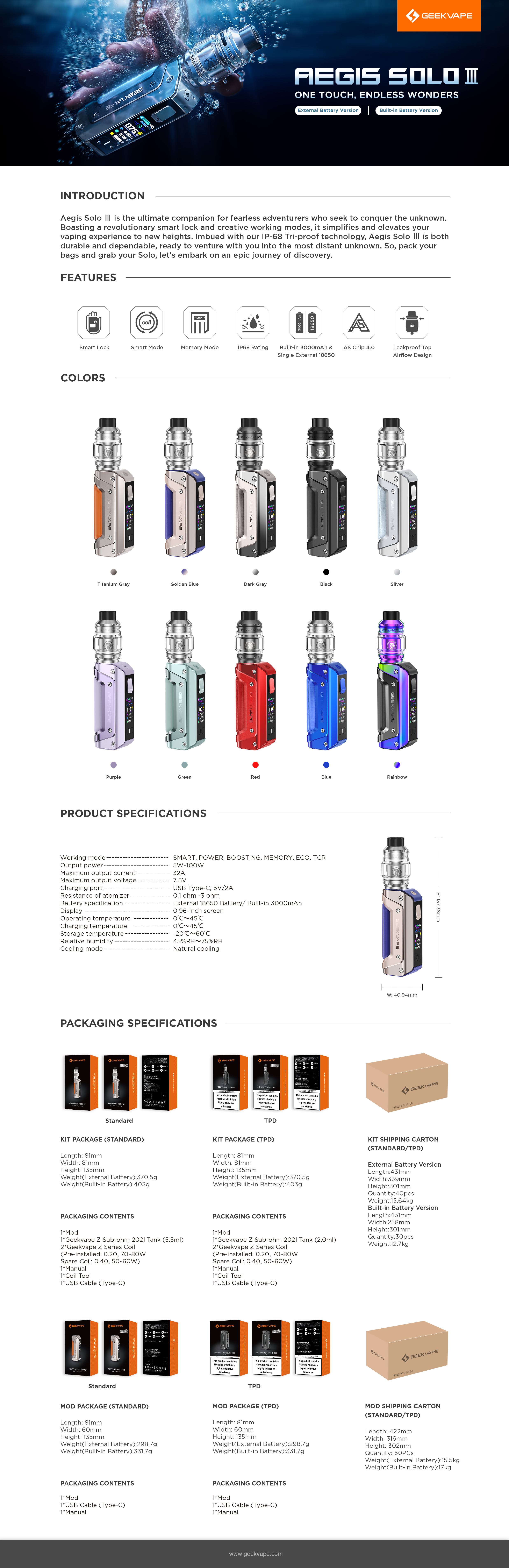 GeekVape Aegis Solo 3 Kit