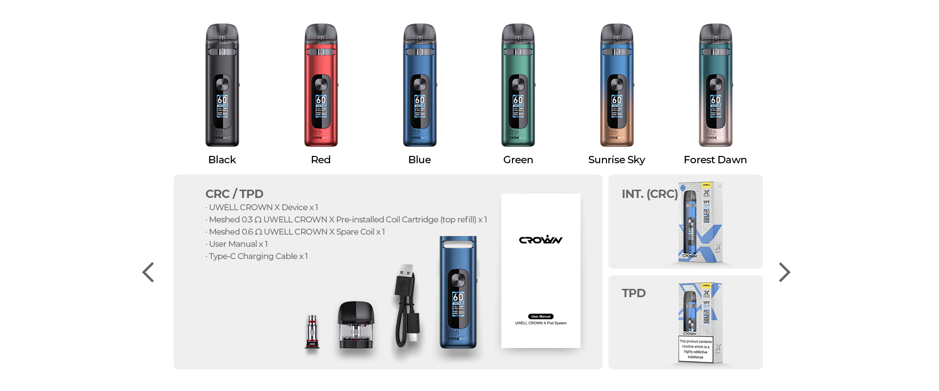 Uwell Crown X Pod Black