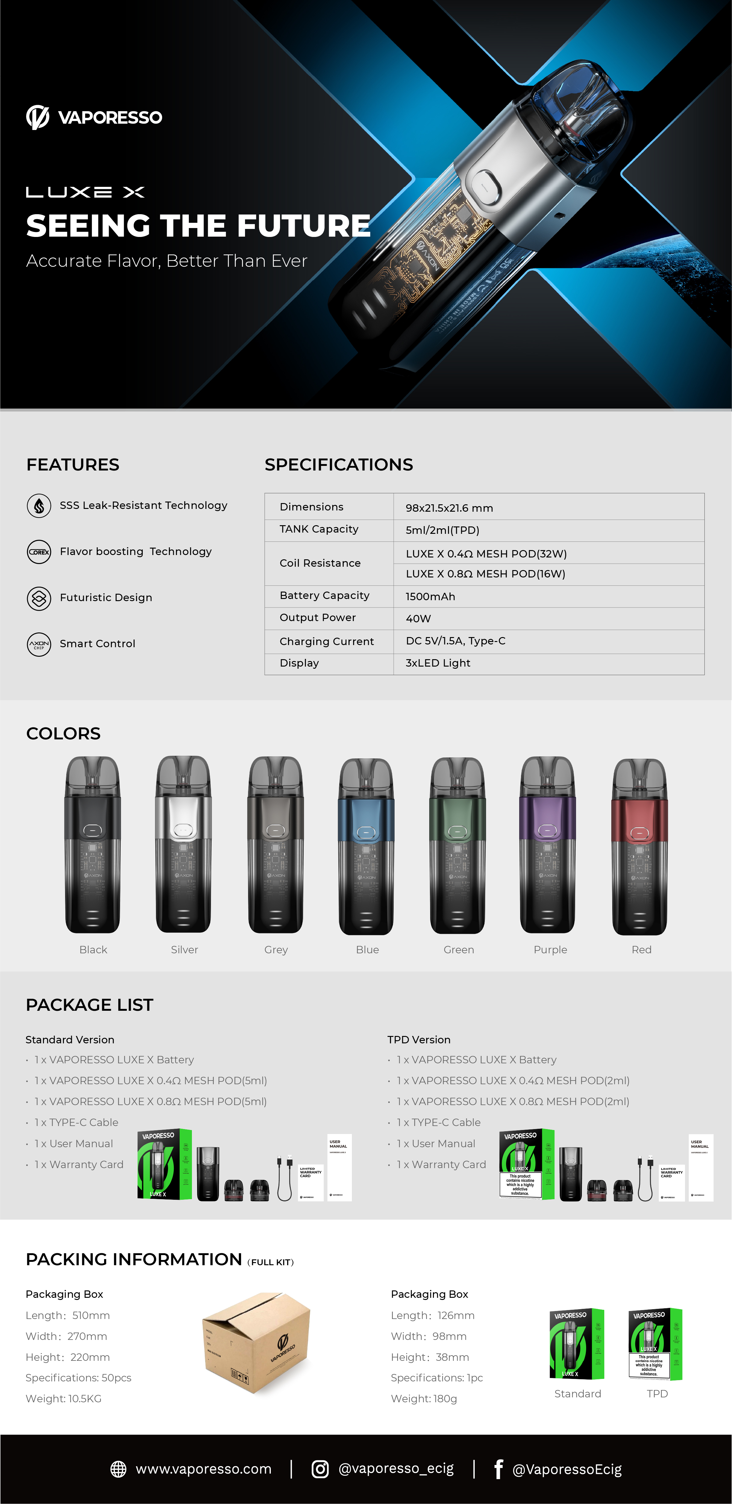 Vaporesso Luxe X Pod Blue